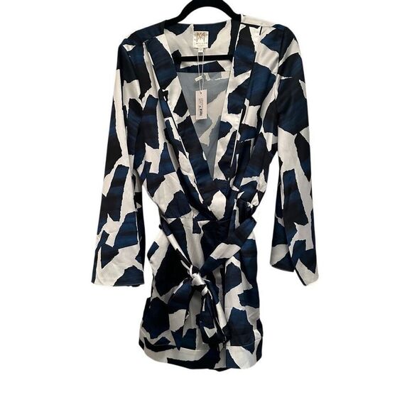 NWT Milly Ocean Puzzle Satin Romper- size L - Picture 8 of 12